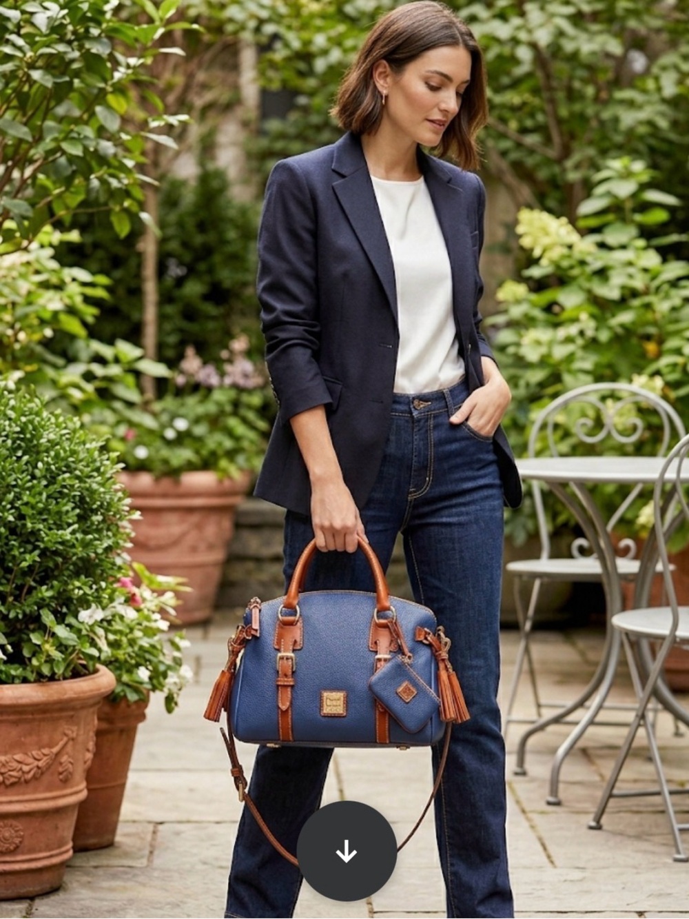 Dooney & Bourke NWT Domed Crossbody Satchel | 3 Piece Set Wristlet & Key Fob - Picture 3 of 15